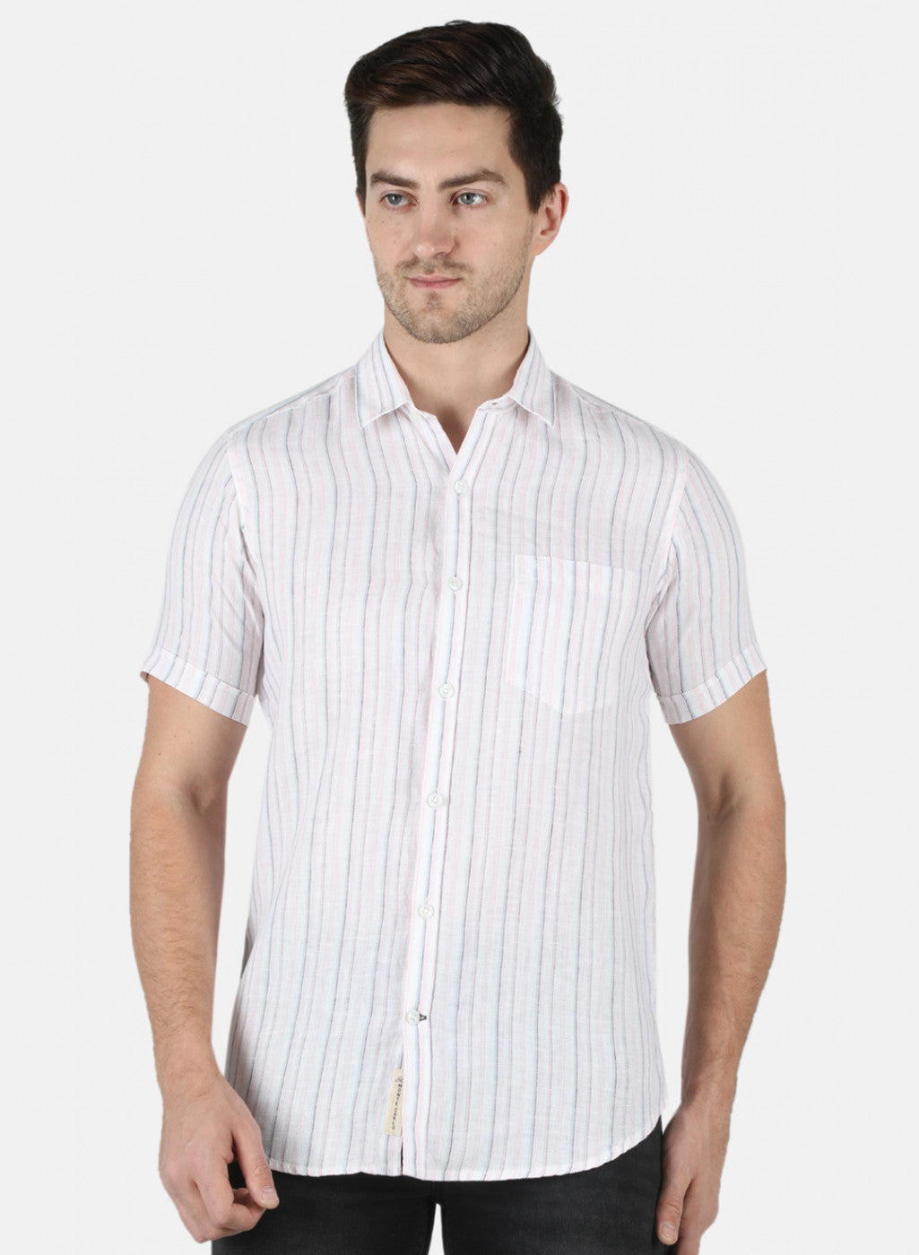 Men Pink Stripe Shirt