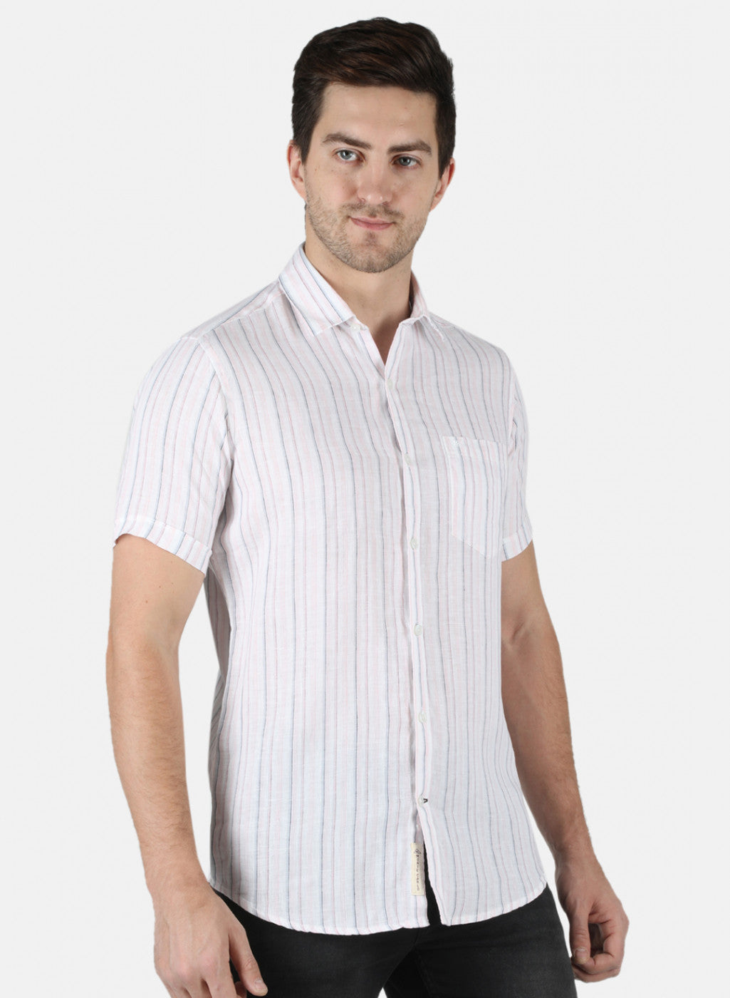 Men Pink Stripe Shirt