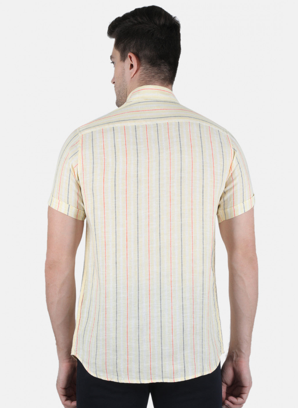 Men Yellow Stripe Shirt