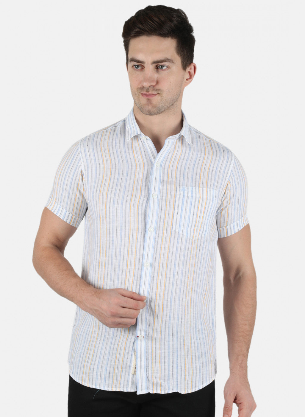 Men Blue Stripe Shirt