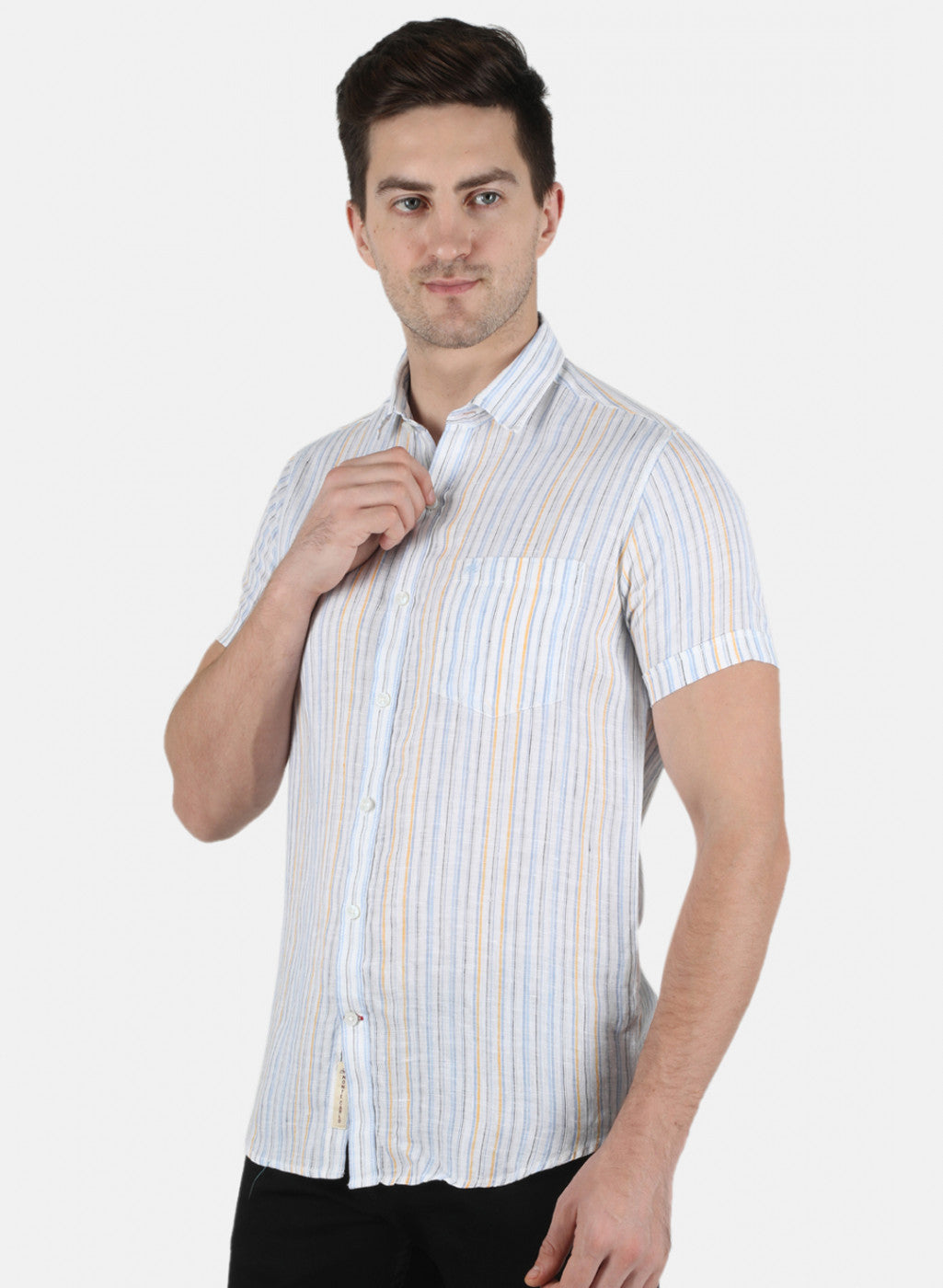 Men Blue Stripe Shirt