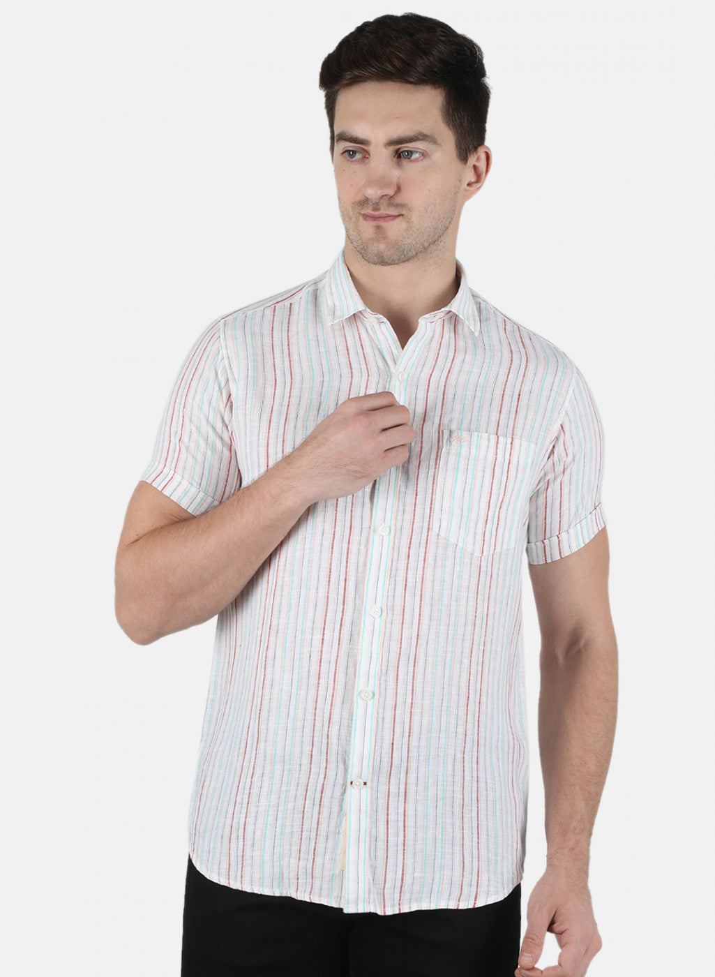 Men Green Stripe Shirt