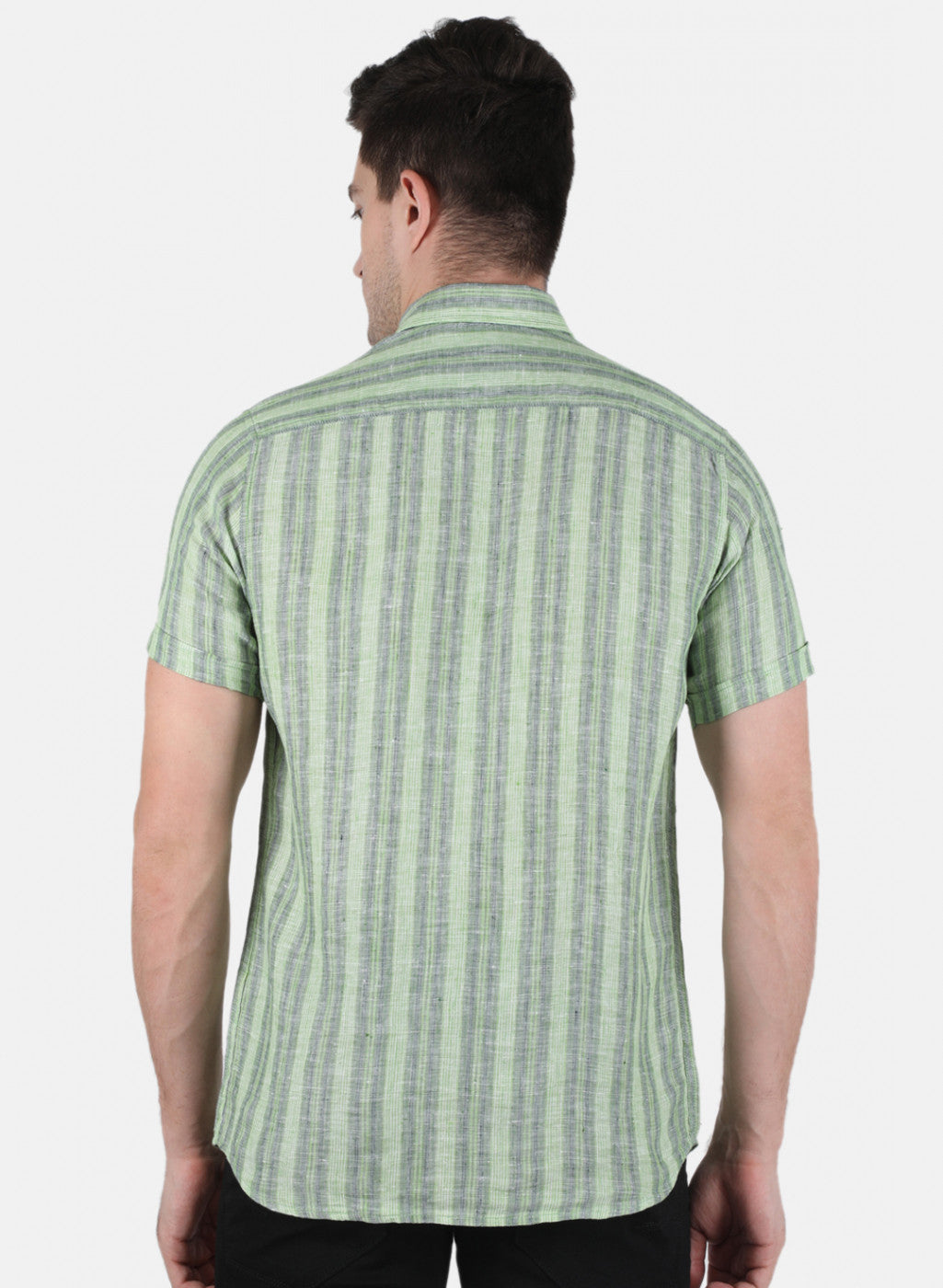 Men Green Stripe Shirt