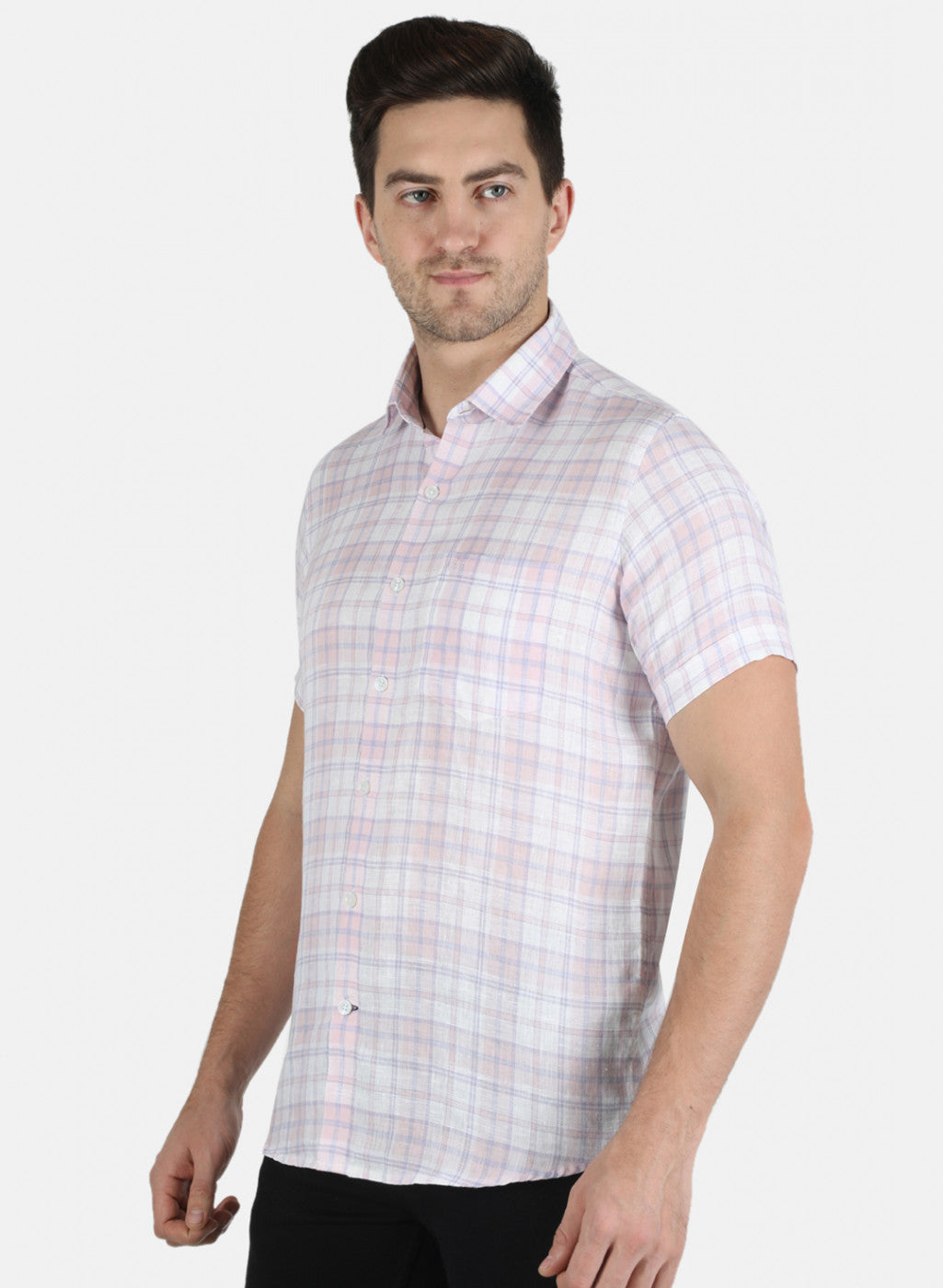 Men Purple Check Shirt