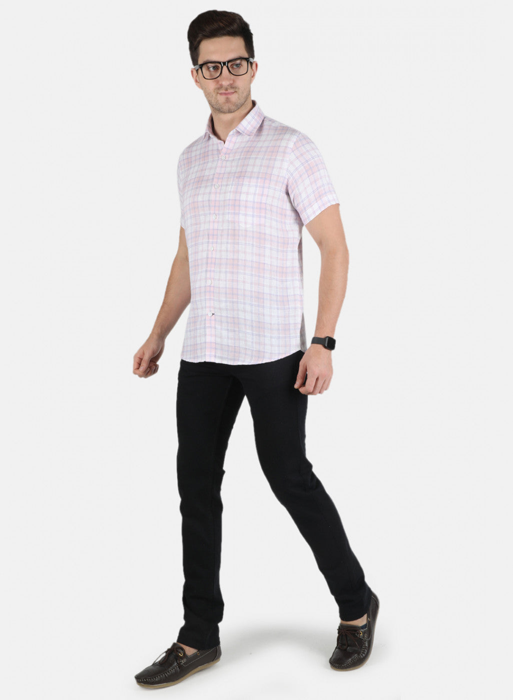 Men Purple Check Shirt