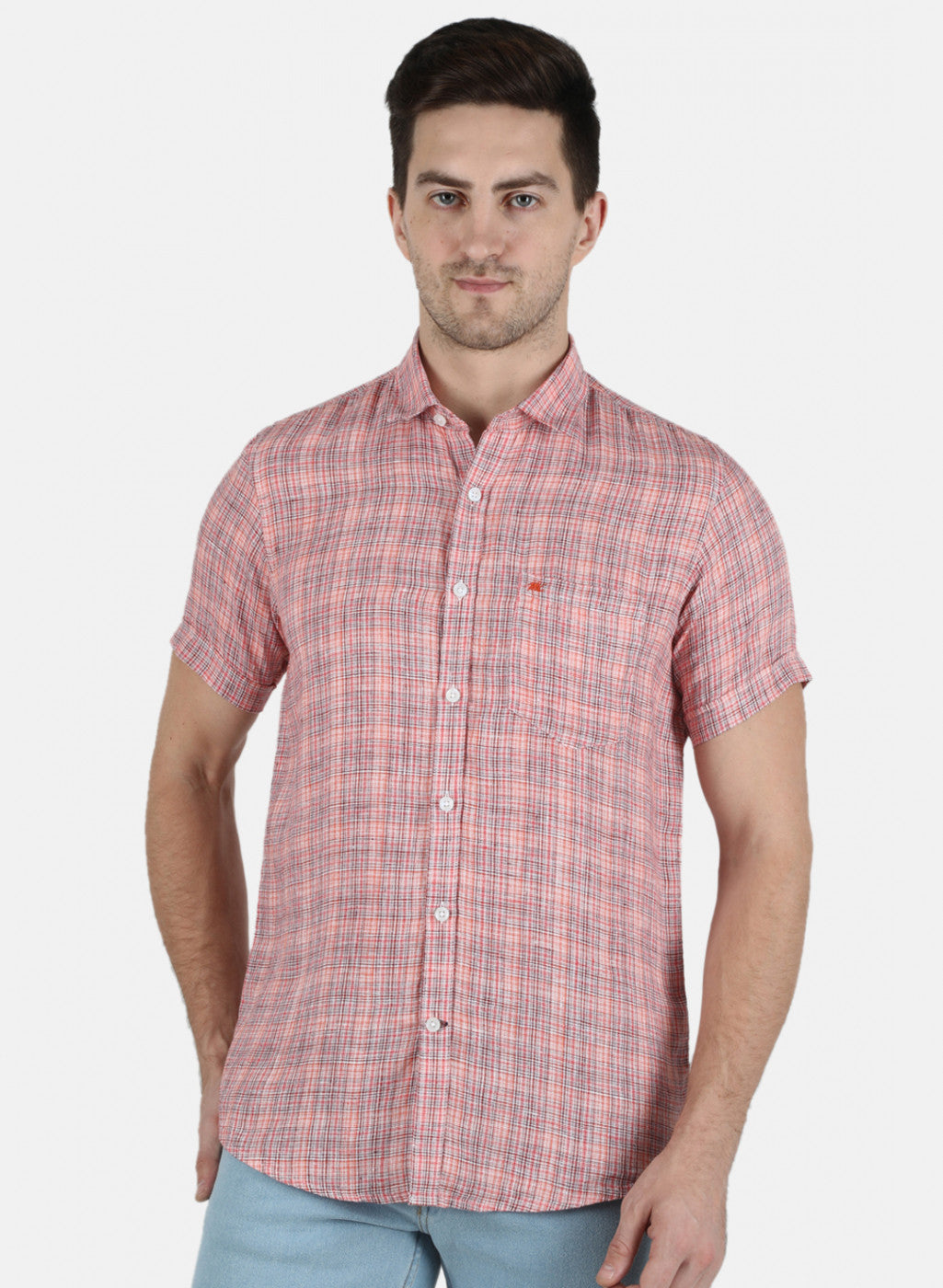 Men Red Check Shirt