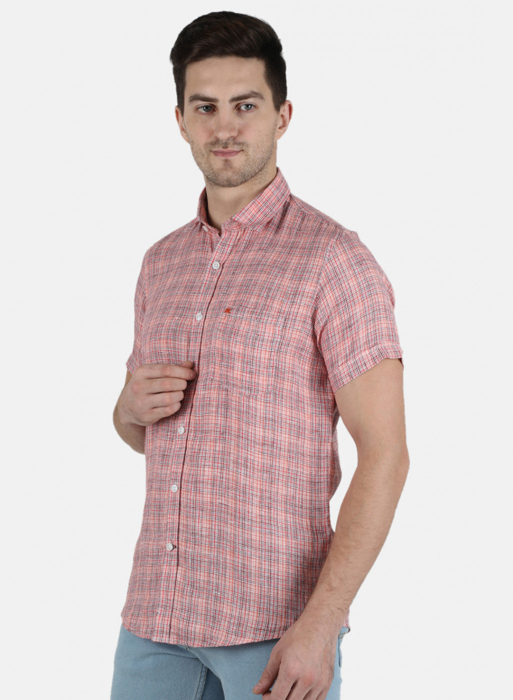 Men Red Check Shirt