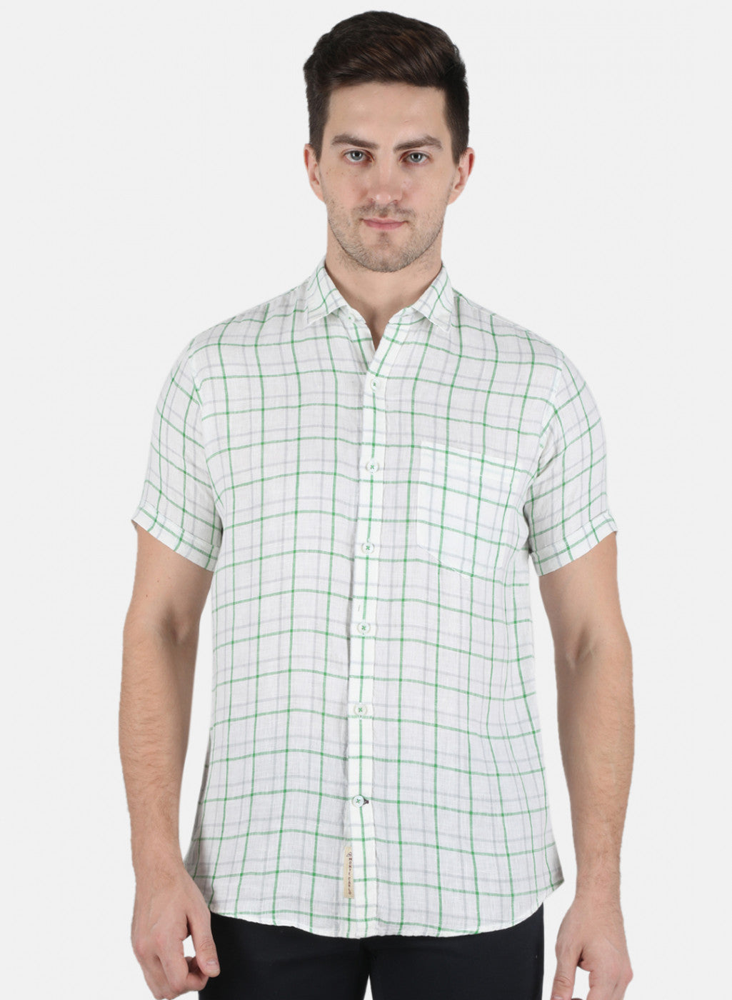 Men Green Check Shirt