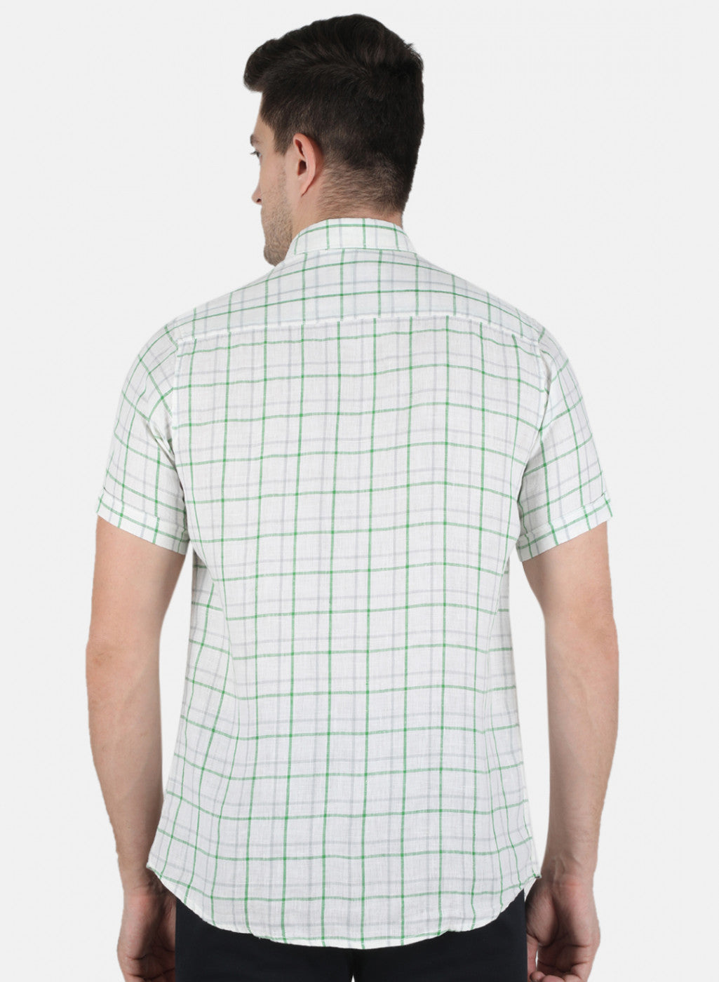 Men Green Check Shirt