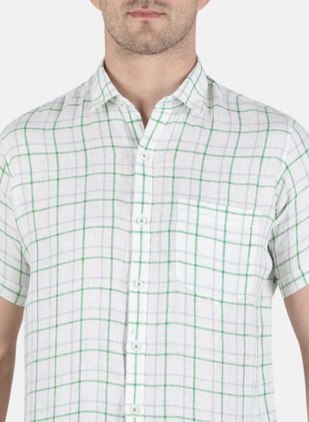 Men Green Check Shirt