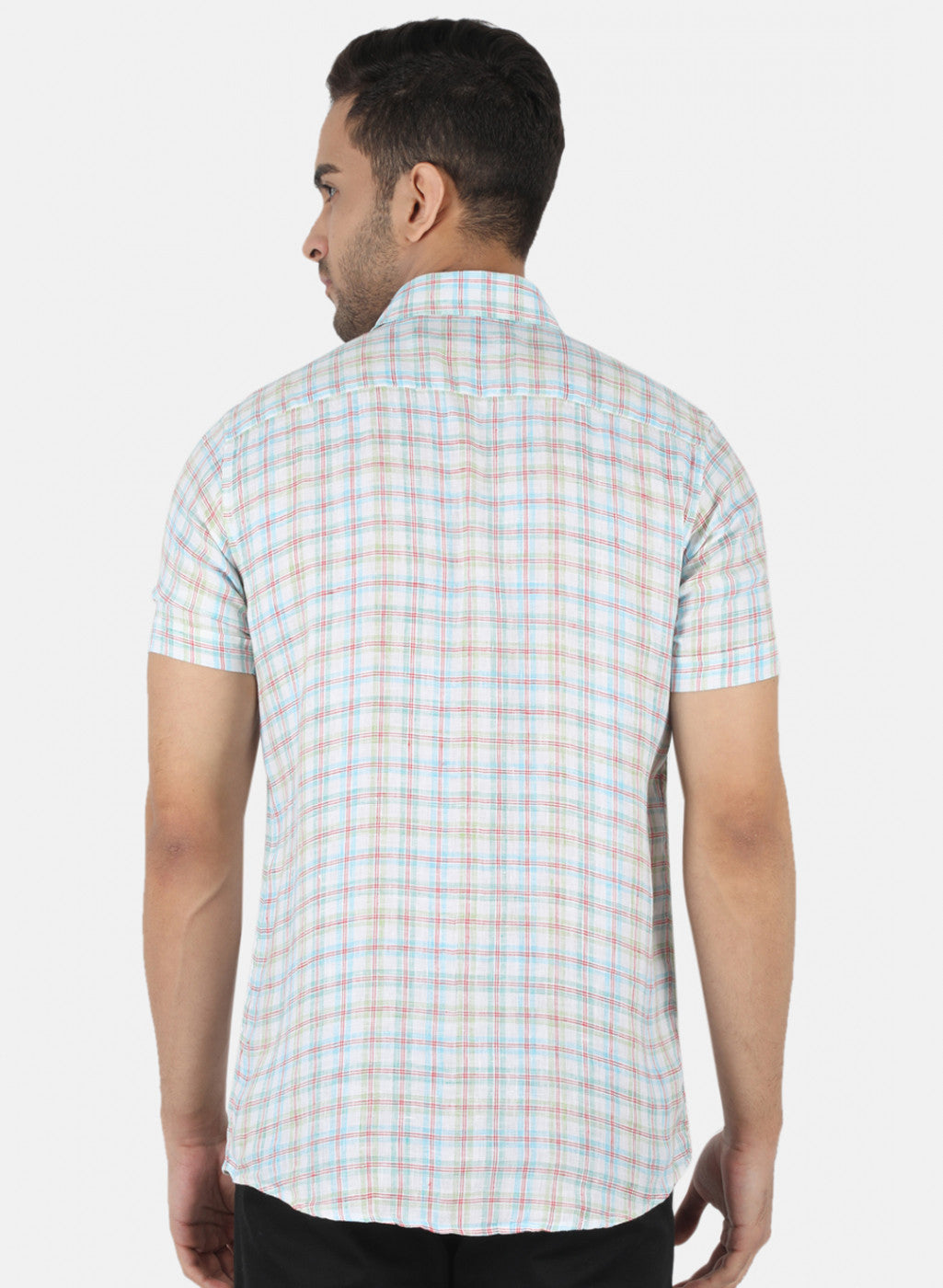 Men Blue Check Shirt