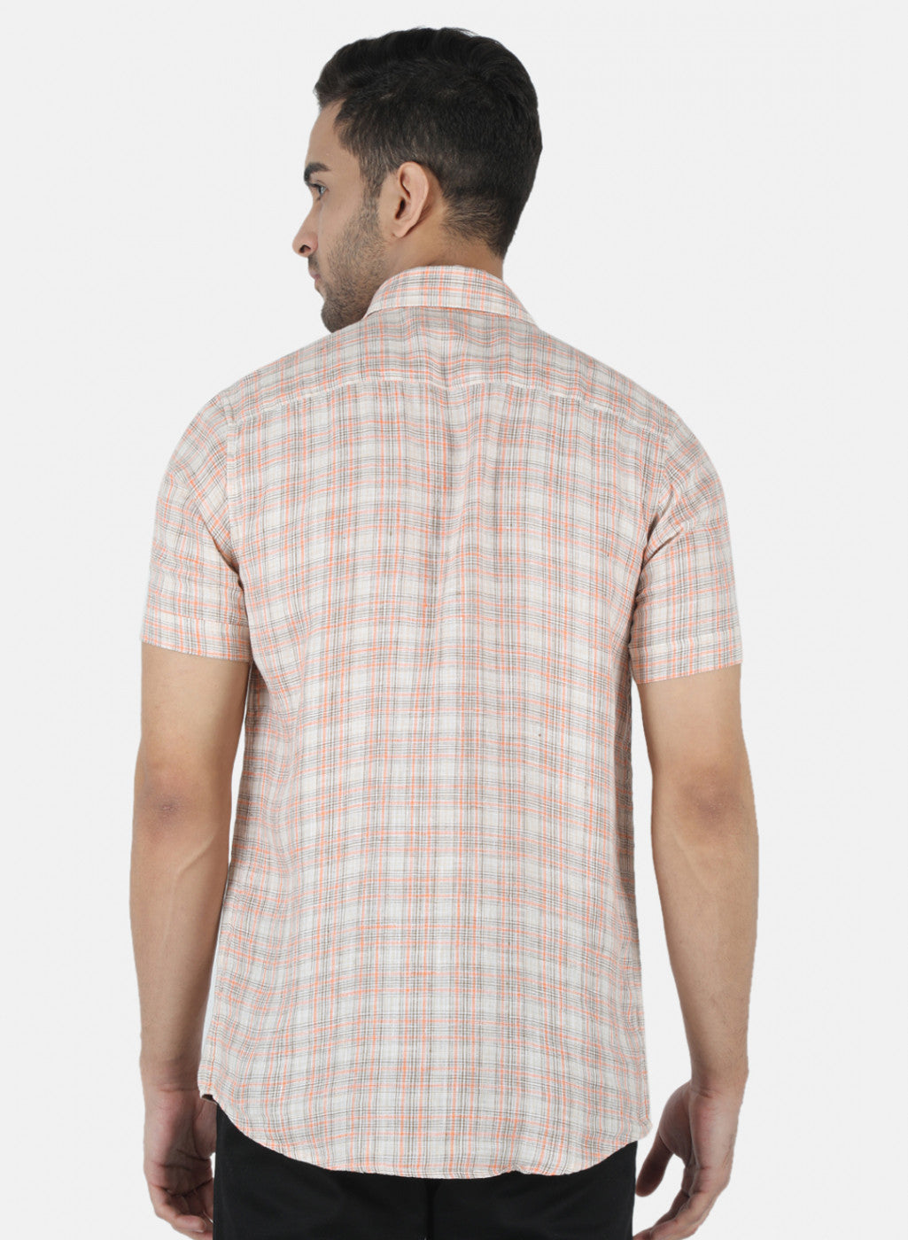 Men Beige Check Shirt