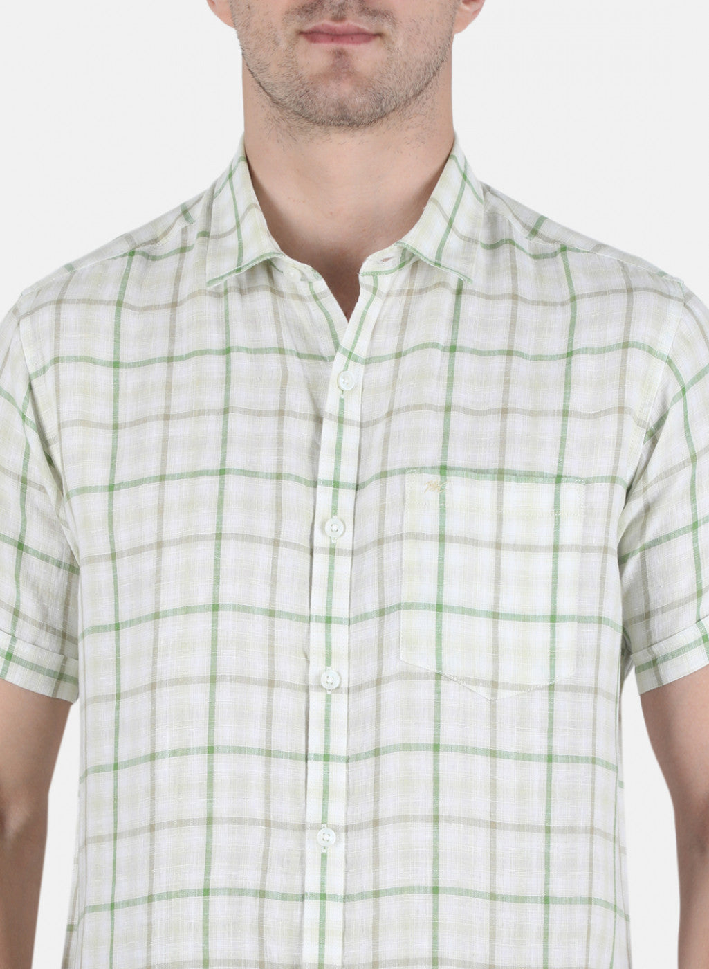 Men Green Check Shirt