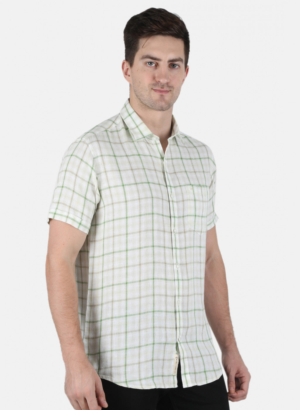 Men Green Check Shirt