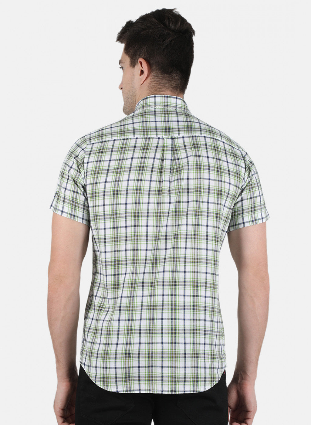 Men Green Check Shirt