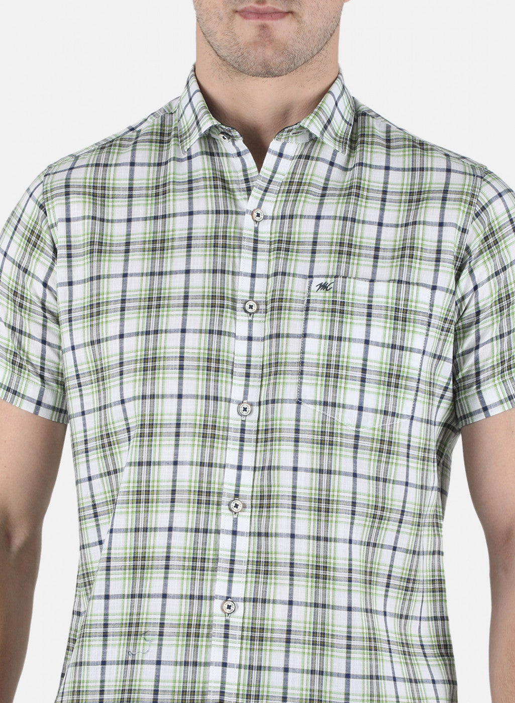 Men Green Check Shirt