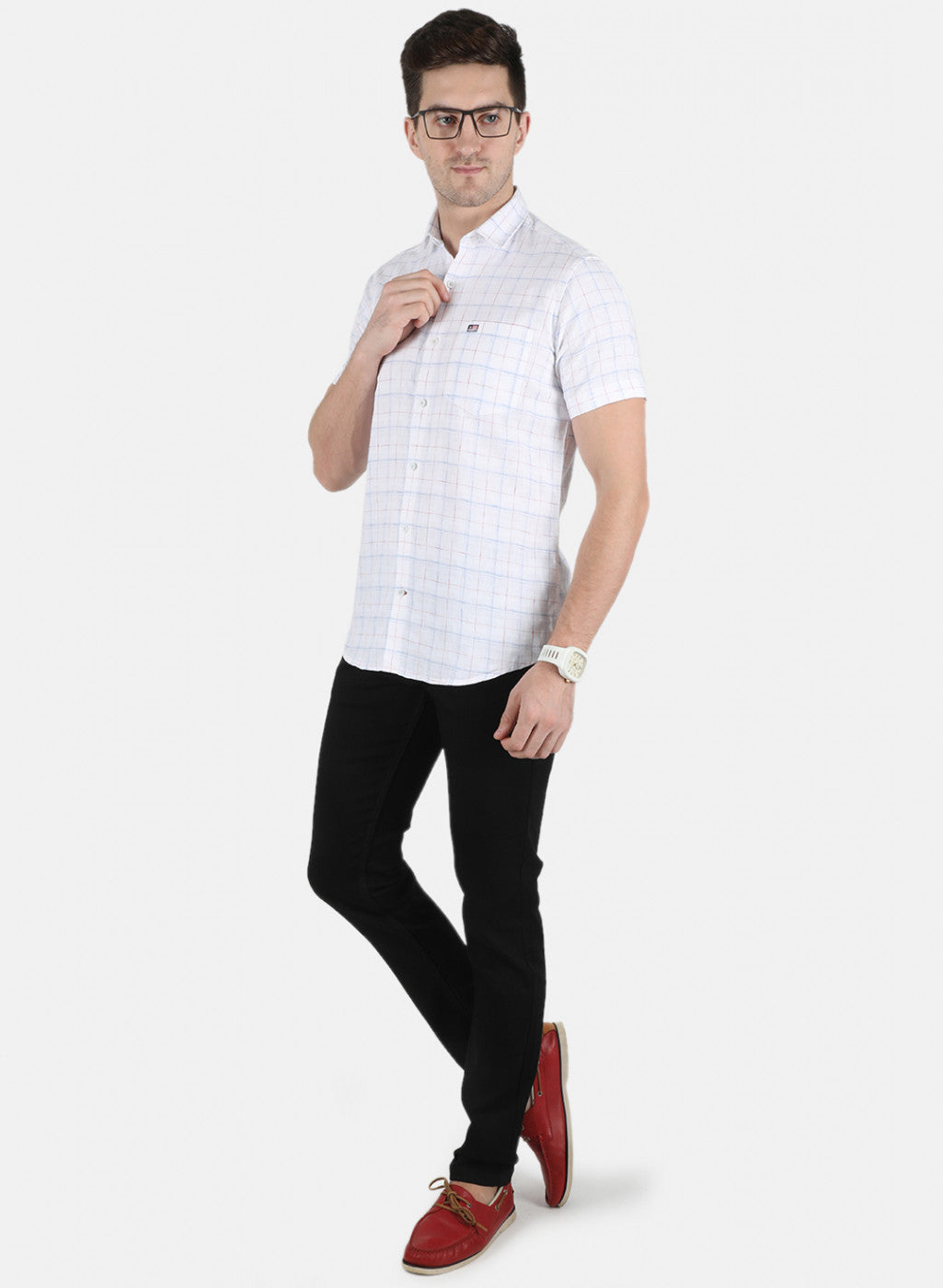 Men White Printed Shirt