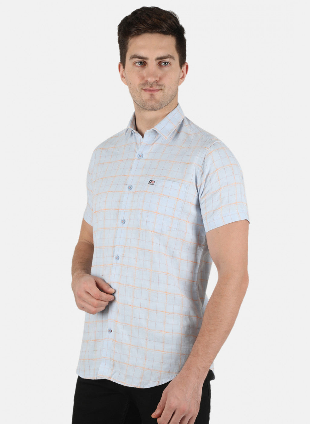 Men Blue Printed Shirt