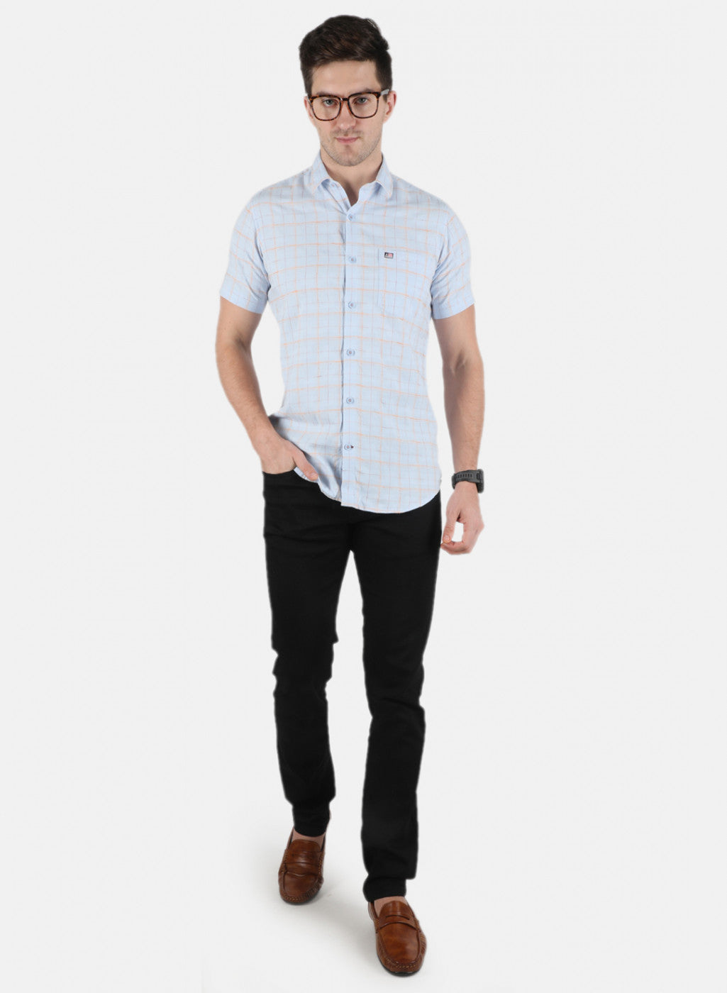 Men Blue Printed Shirt