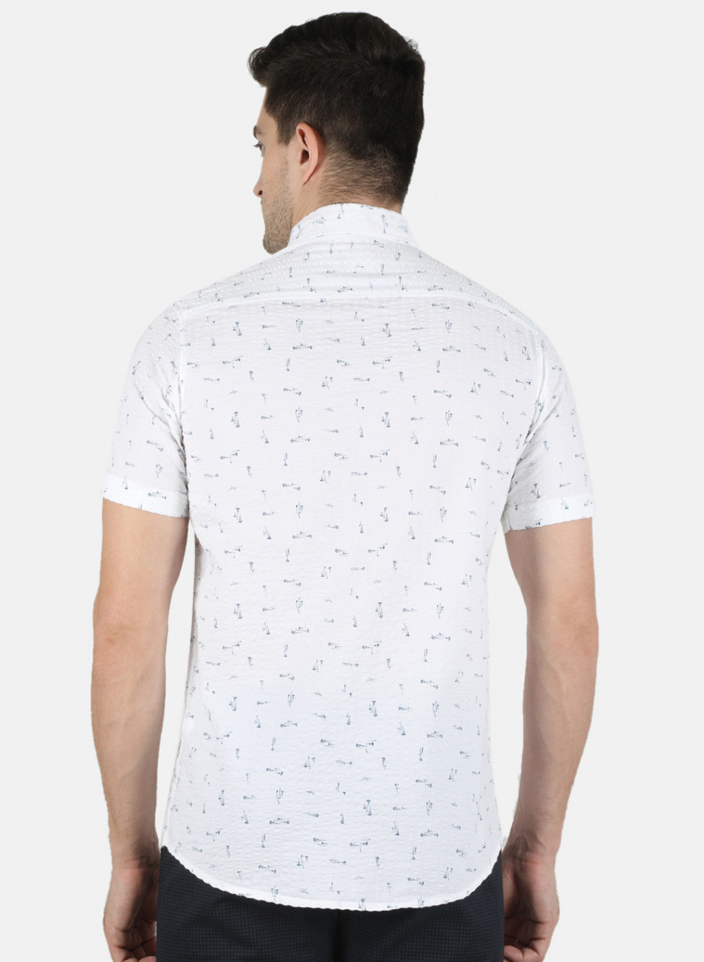 Men White Printed Shirt