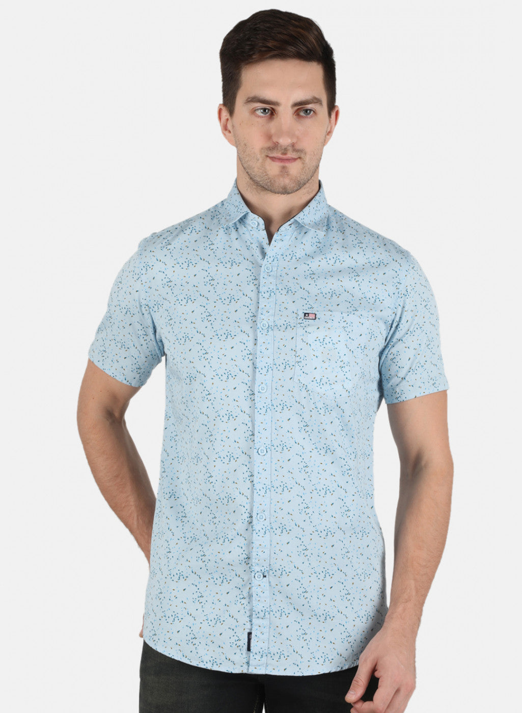 Men Blue Printed Shirt