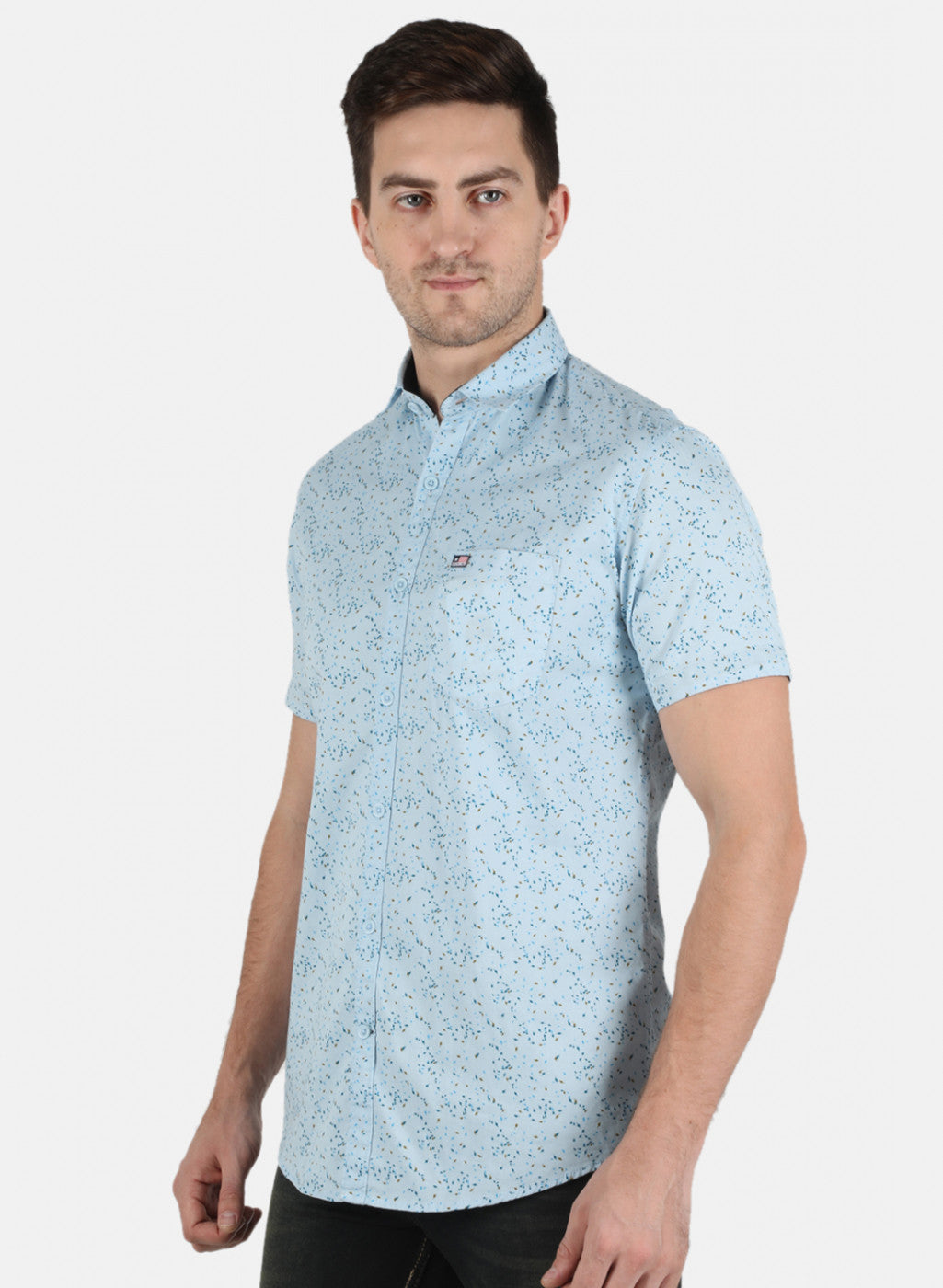 Men Blue Printed Shirt