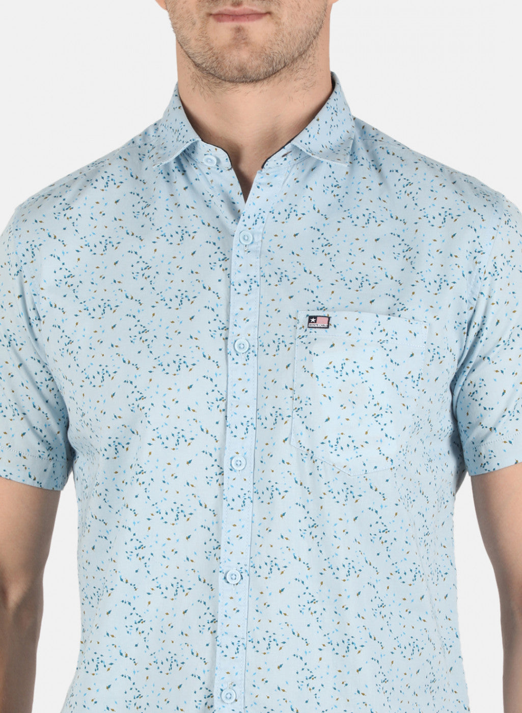 Men Blue Printed Shirt