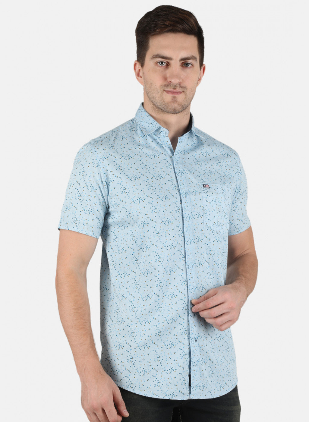 Men Blue Printed Shirt