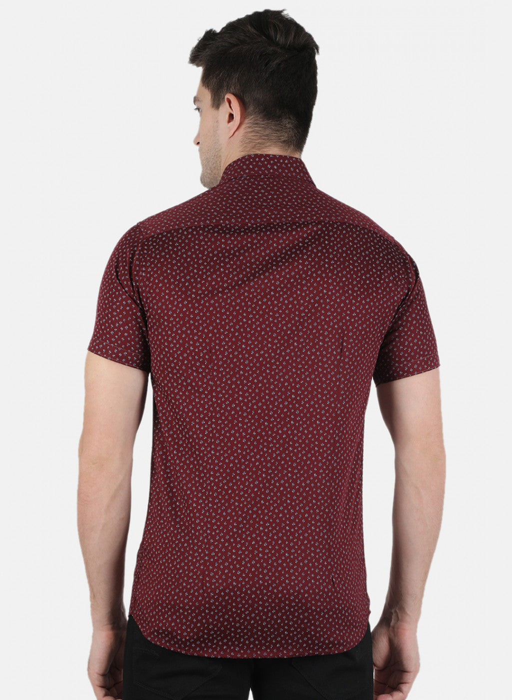 Men Maroon Printed Shirt