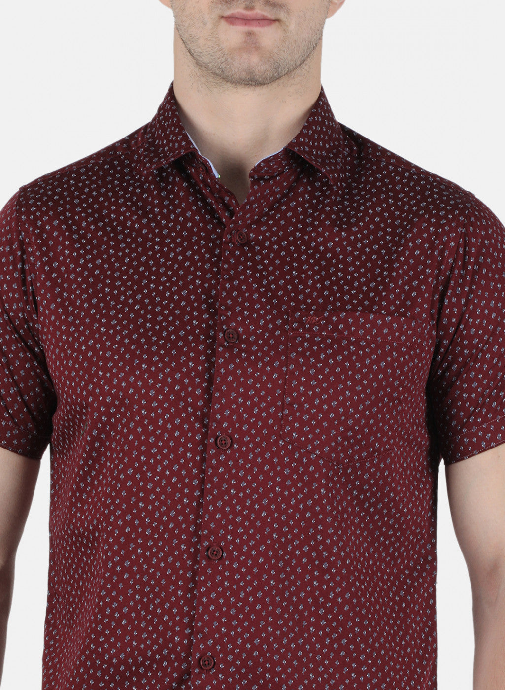 Men Maroon Printed Shirt