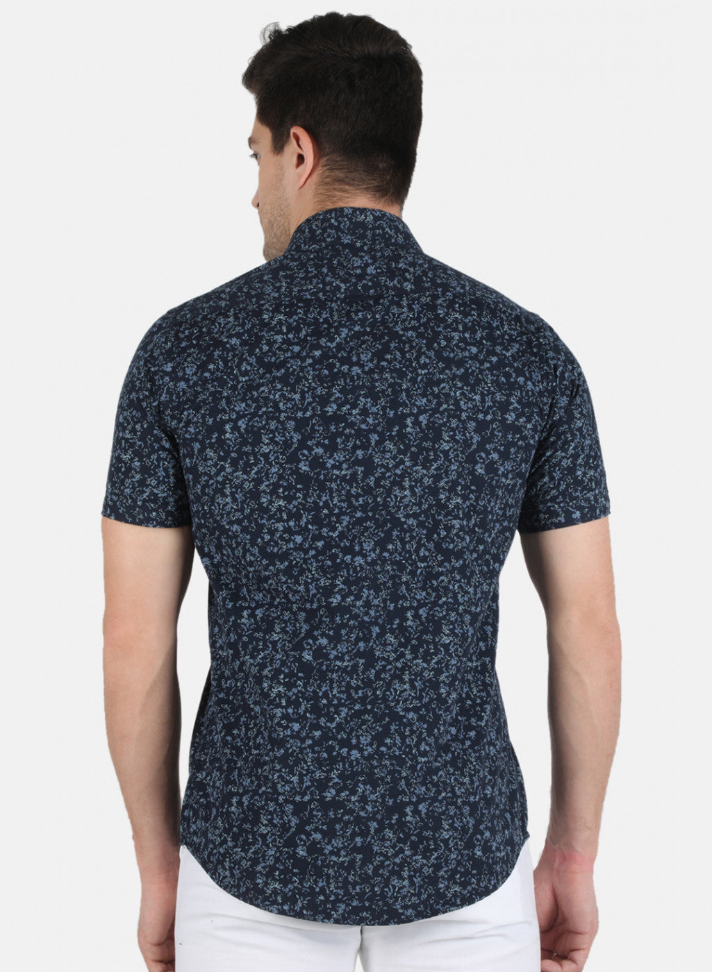 Men NAvy Blue Printed Shirt