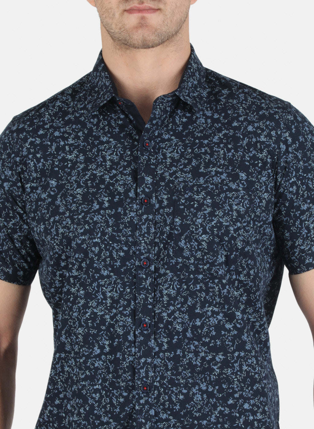 Men NAvy Blue Printed Shirt