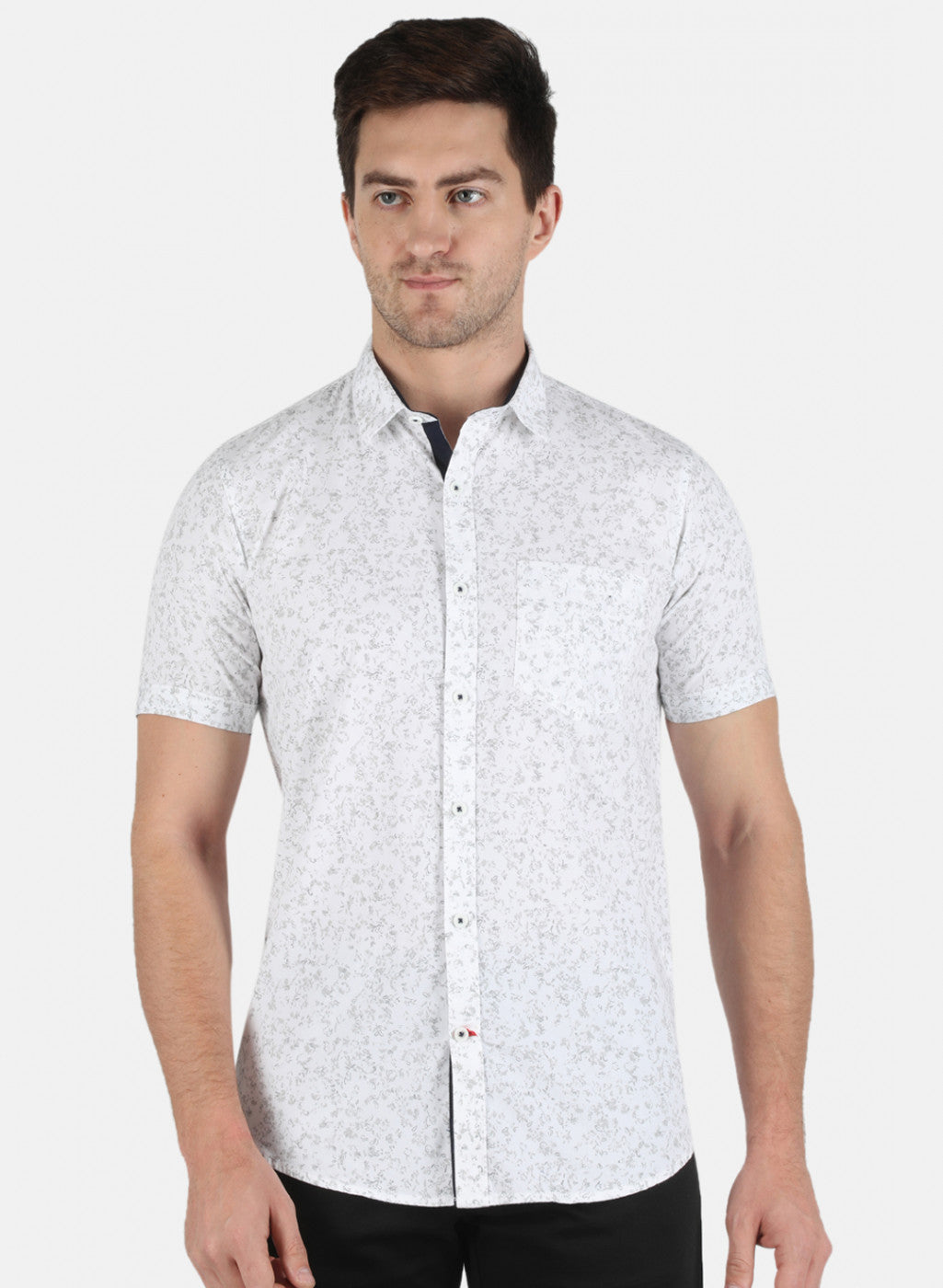 Men White Printed Shirt