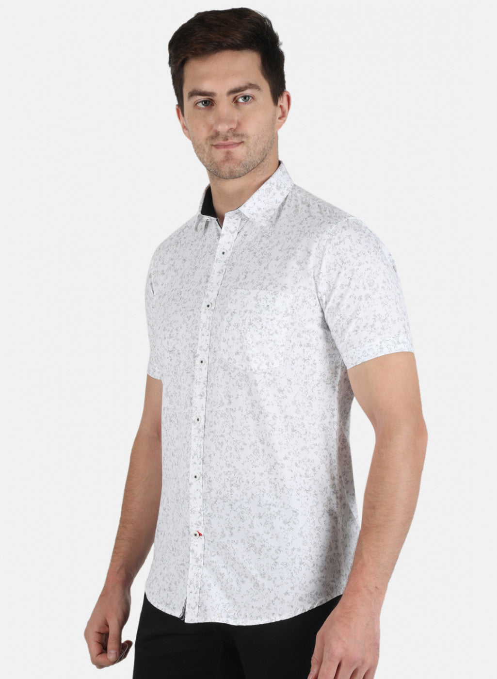 Men White Printed Shirt