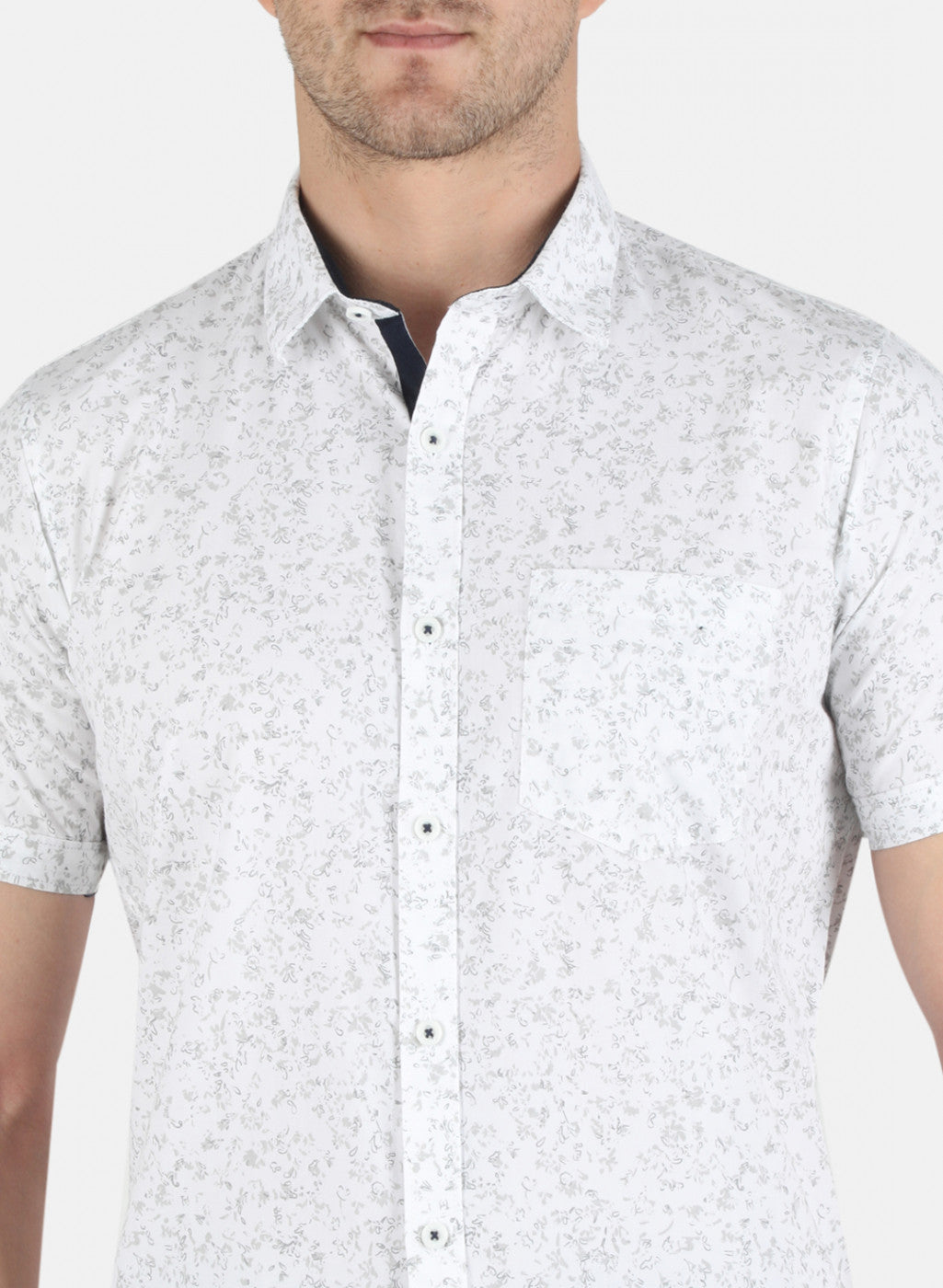 Men White Printed Shirt