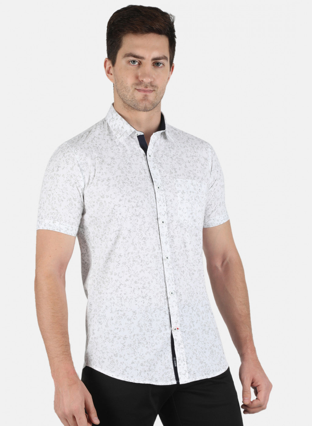 Men White Printed Shirt