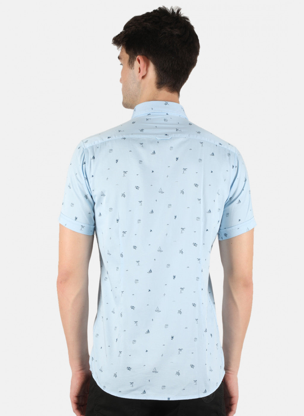 Men Blue Printed Shirt