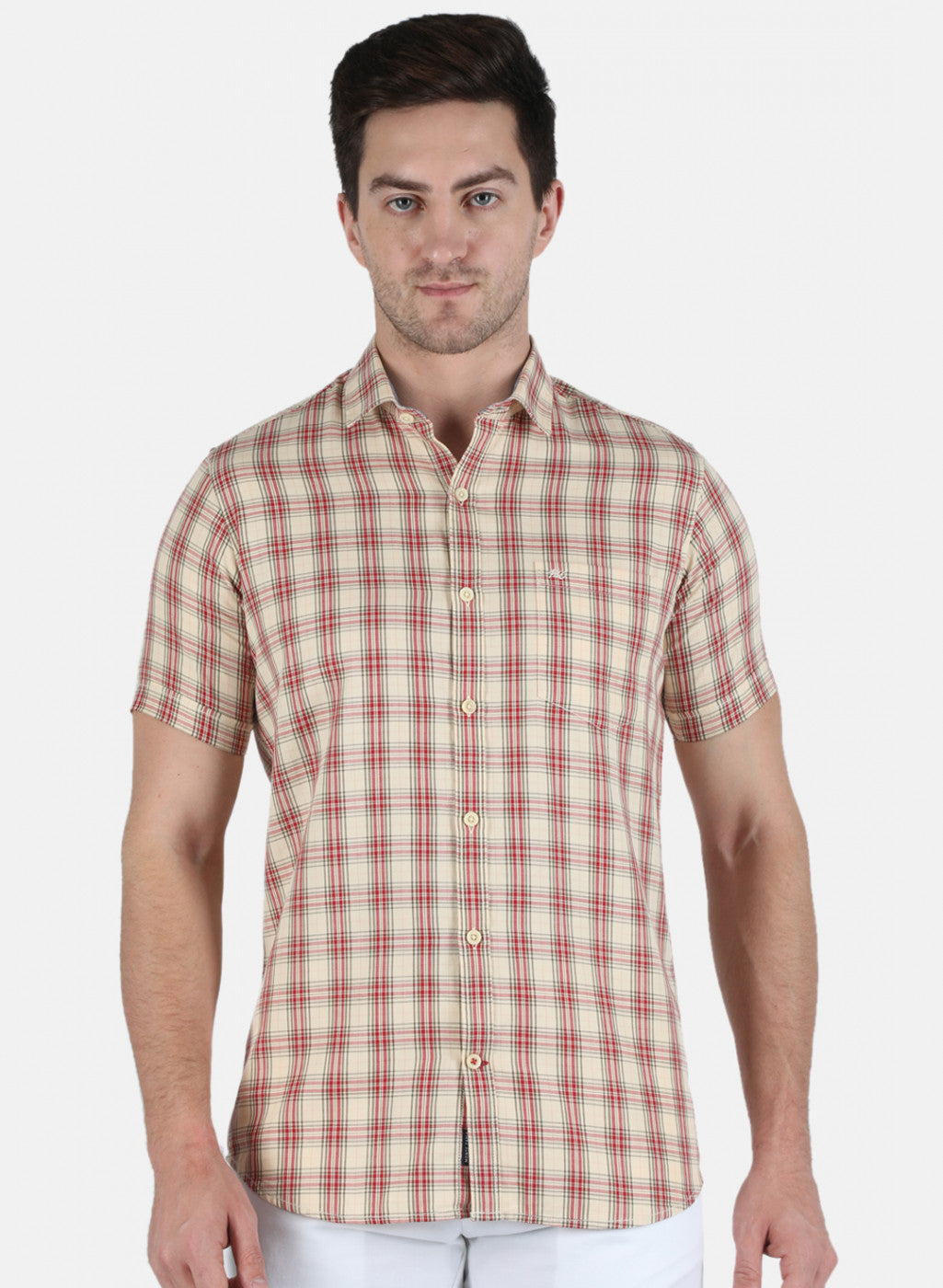 Men Red Check Shirt