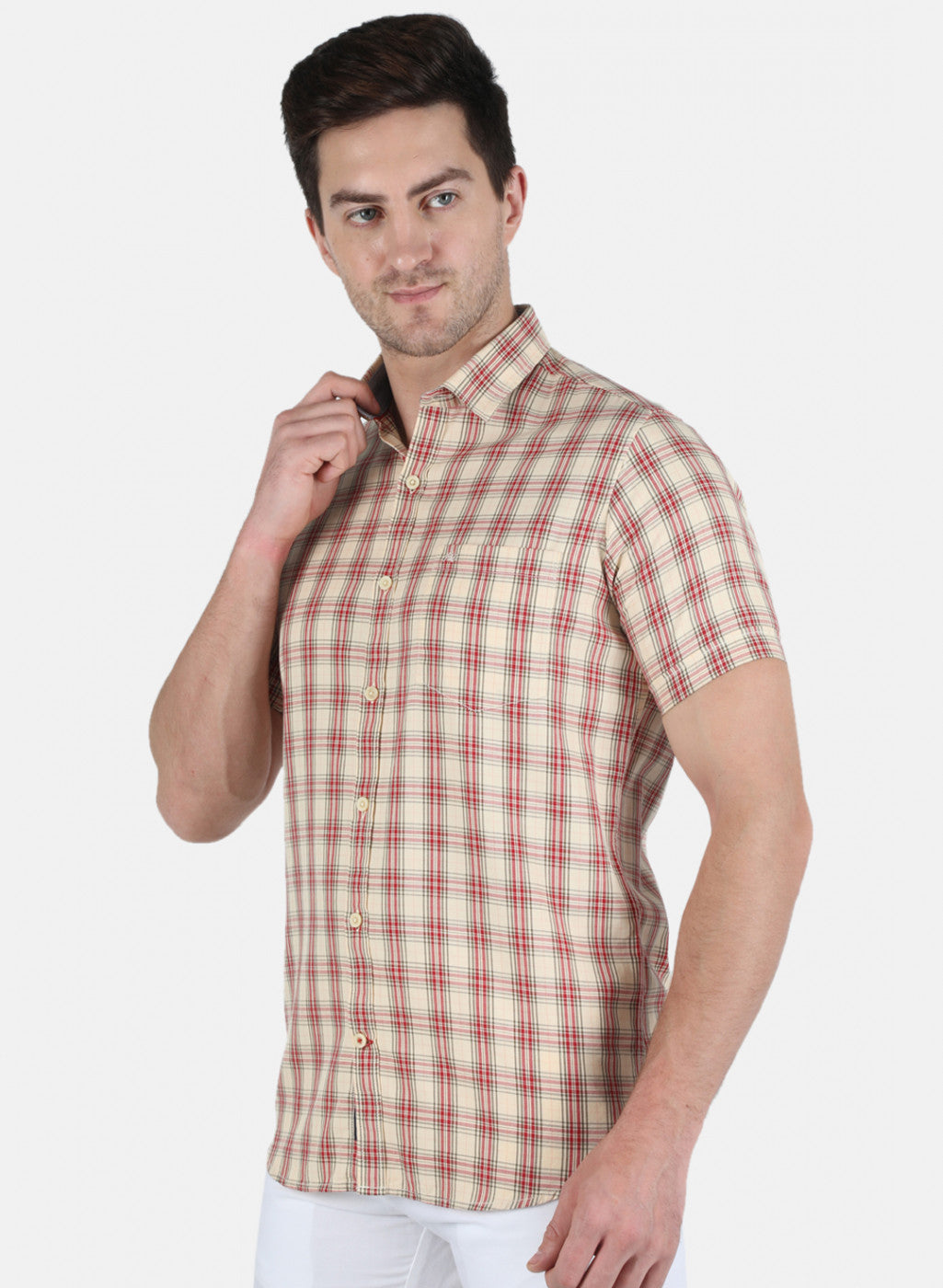 Men Red Check Shirt