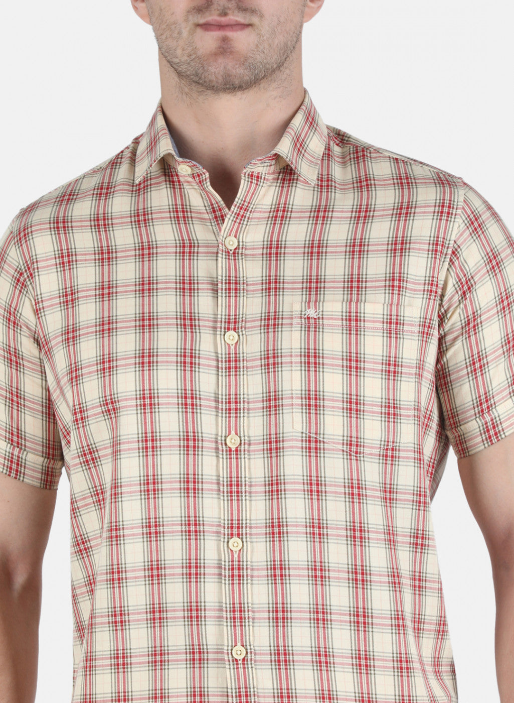 Men Red Check Shirt