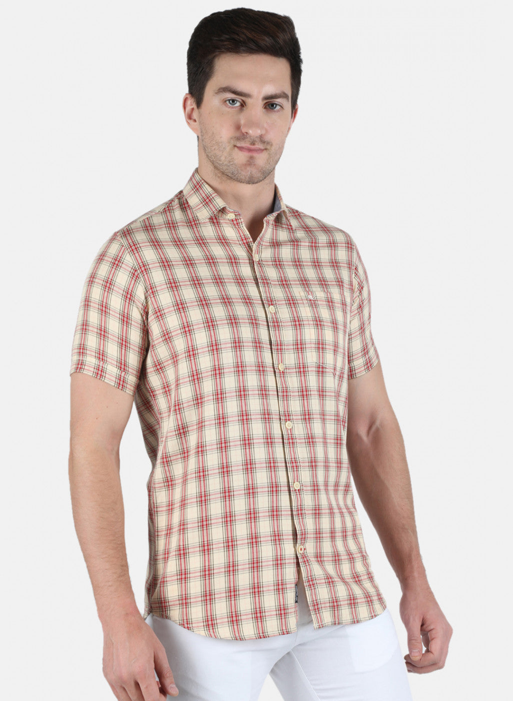 Men Red Check Shirt