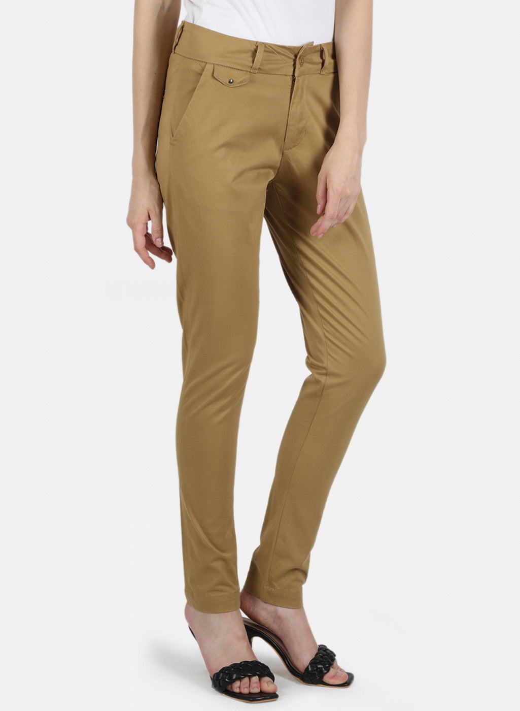 Twill cargo trousers - Dark khaki green - Ladies | H&M