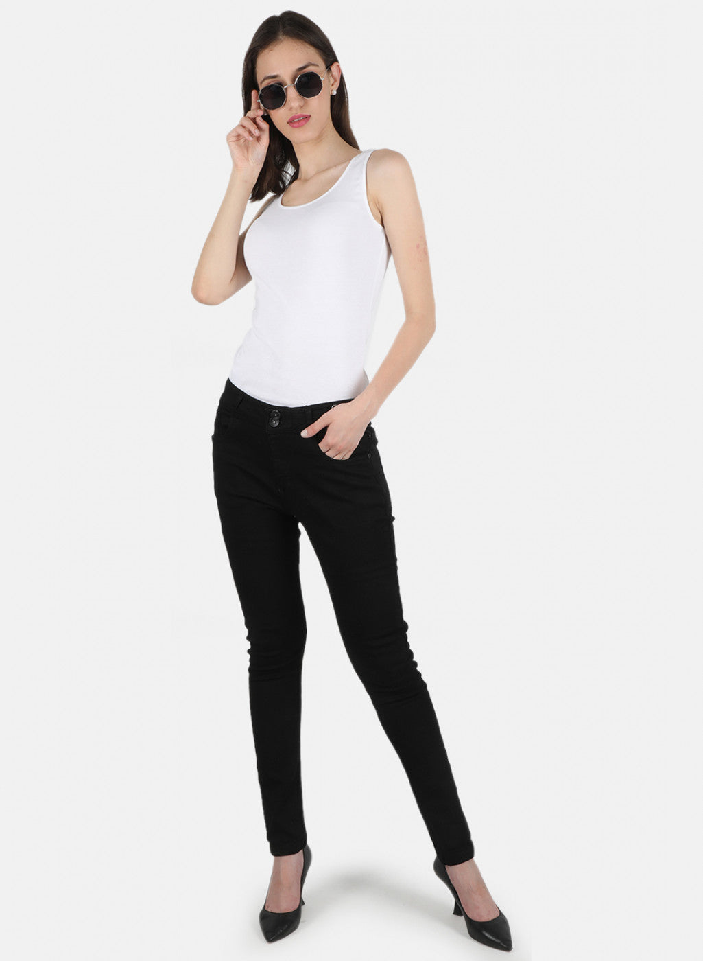 Women Black Slim Fit Denim