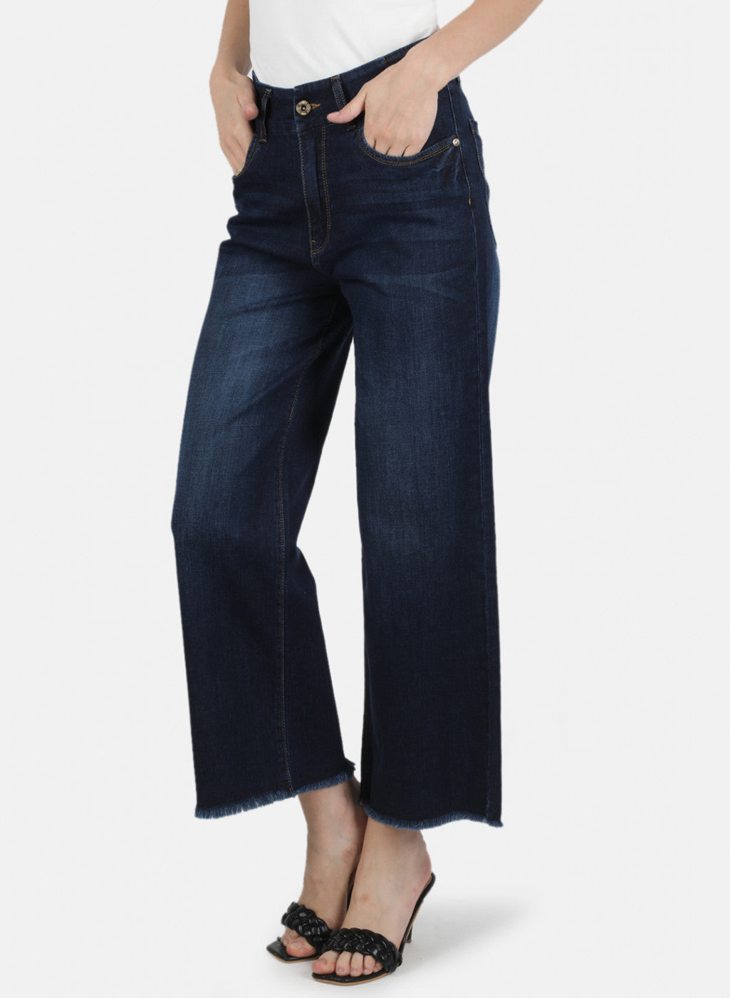 Women Navy Blue Regular Fit Denim