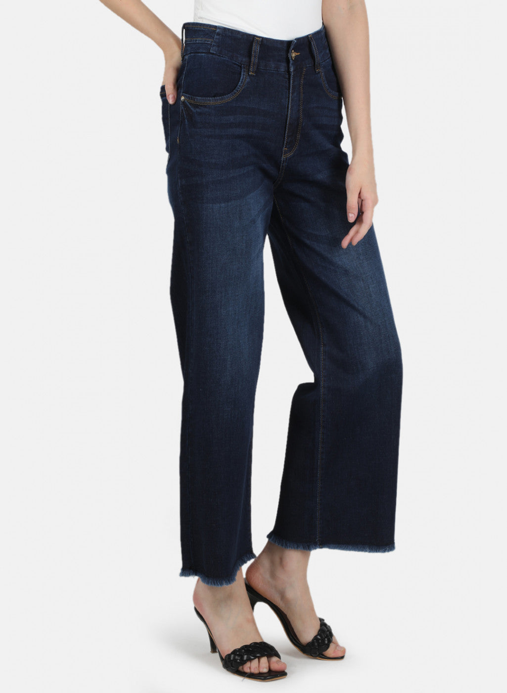 Women Navy Blue Regular Fit Denim