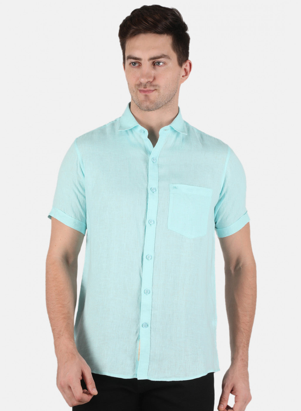 Men Blue Solid Shirt