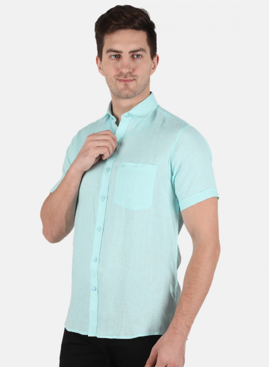 Men Blue Solid Shirt