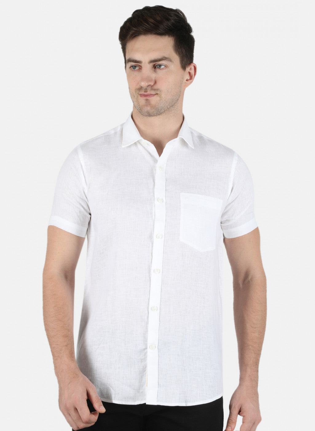 Men White Solid Shirt