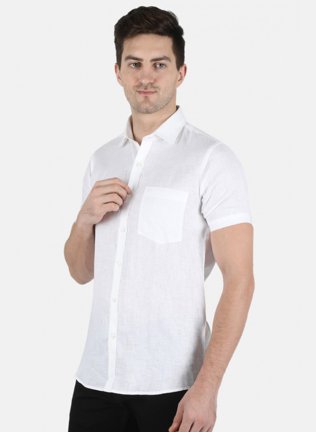 Men White Solid Shirt