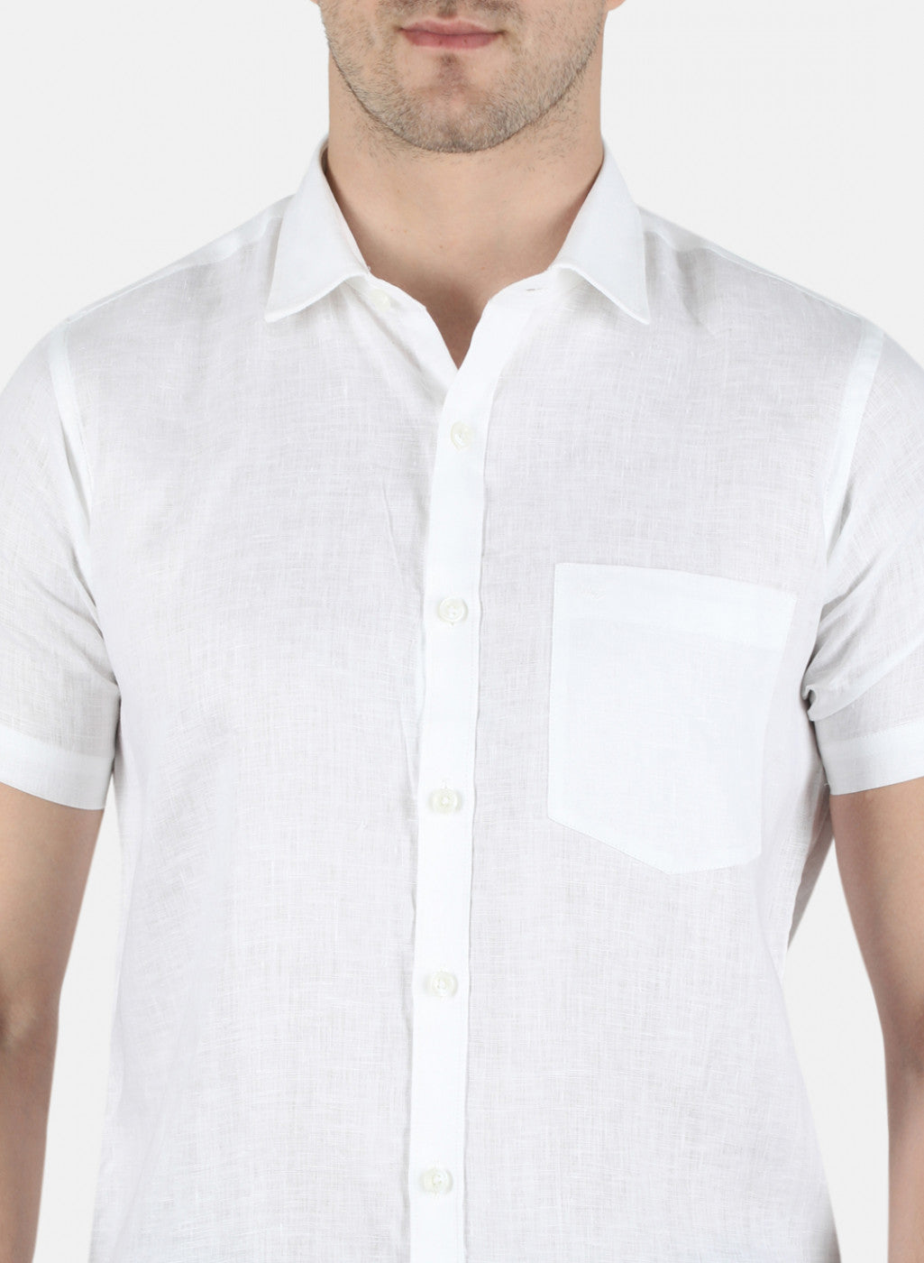 Men White Solid Shirt